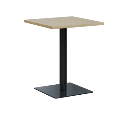 SQT 450 - 1 stůl hranlatý, deska 600x600 mm, síla 25 mm, trubková noha černá, bříza světlá